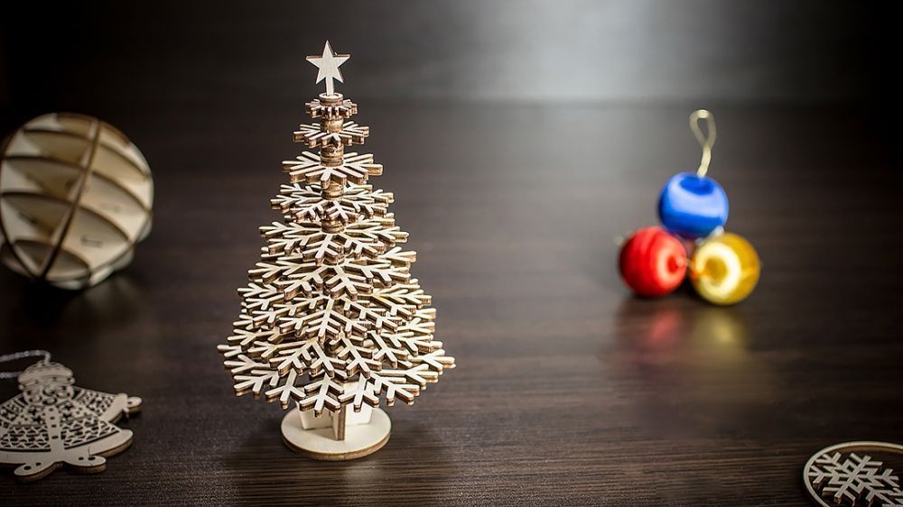 Деревянный конструктор 3D EWA Елочка