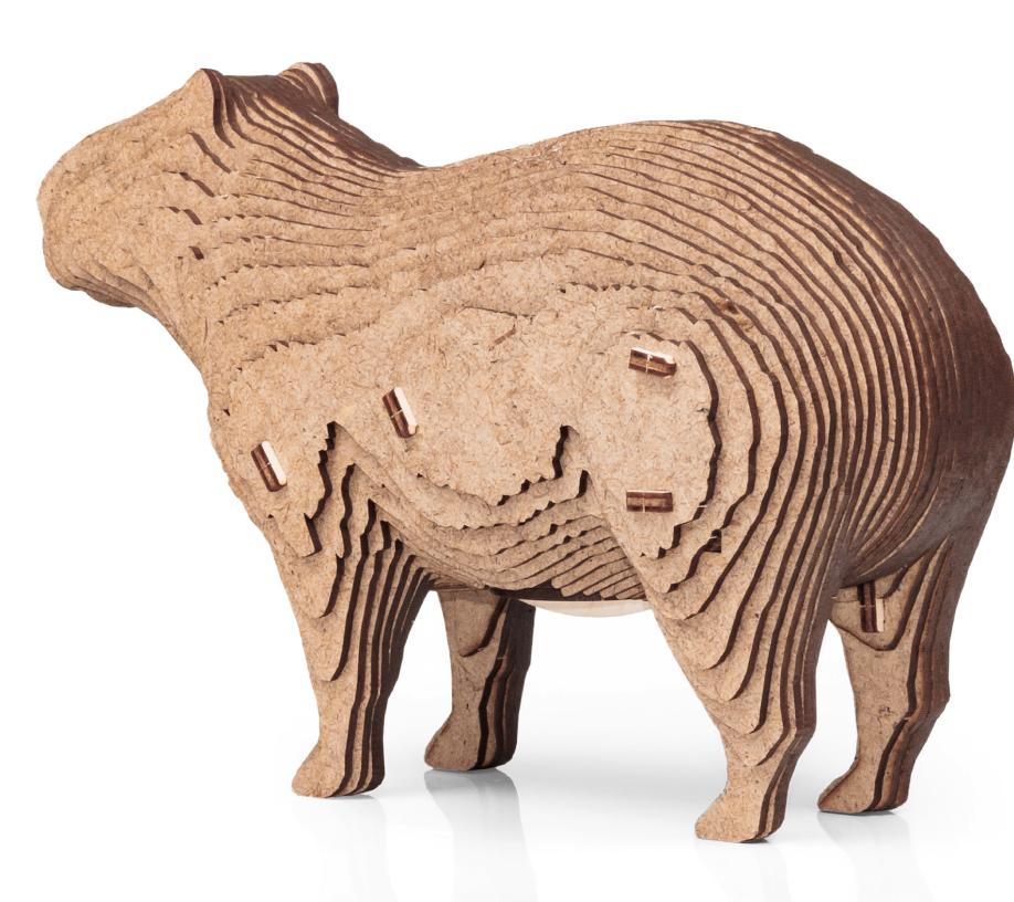 Деревянный 3D пазл копилка EWA Капибара
