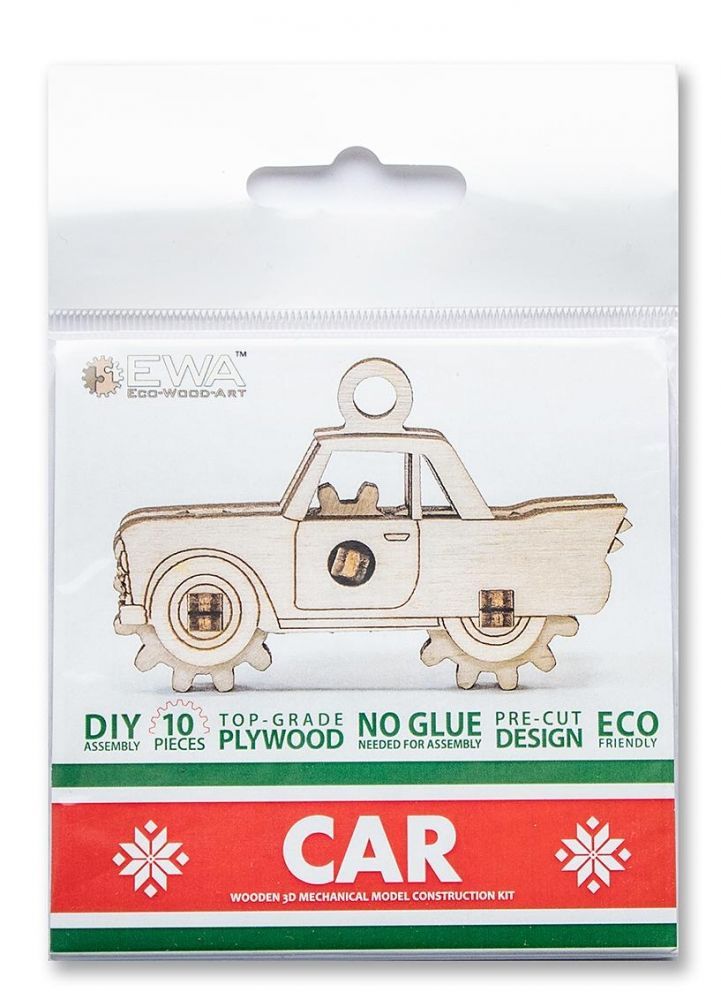 Деревянный конструктор-брелок EWA Эвик: Автомобиль