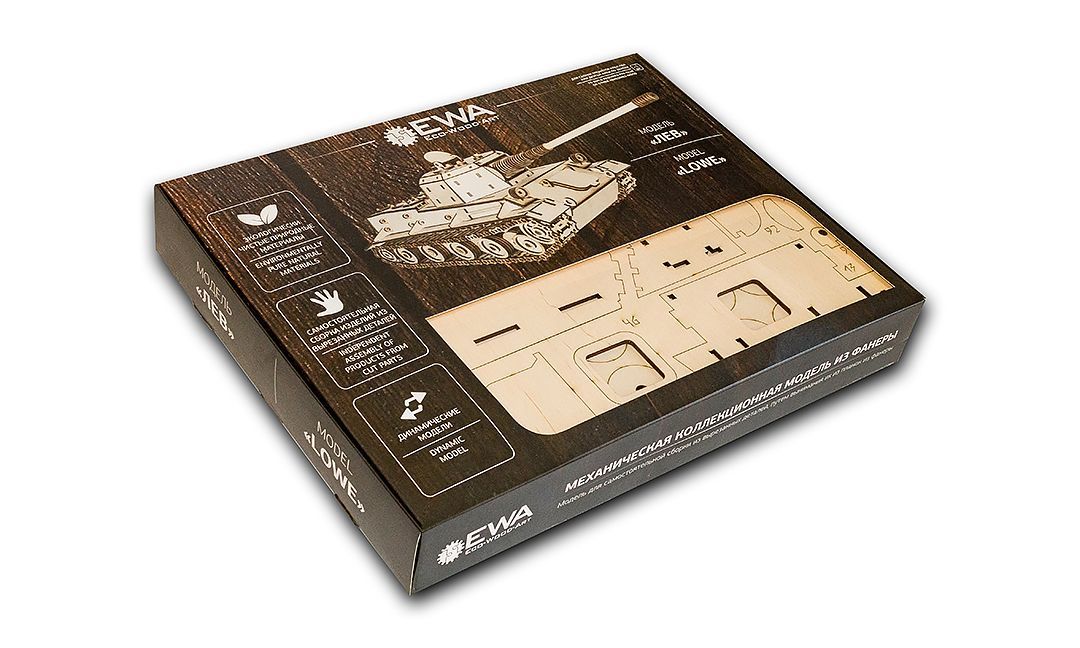 Конструктор деревянный 3D EWA Танк ЛЕВ