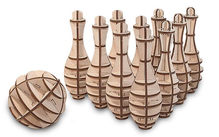 Конструктор деревянный 3D EWA Боулинг Мини