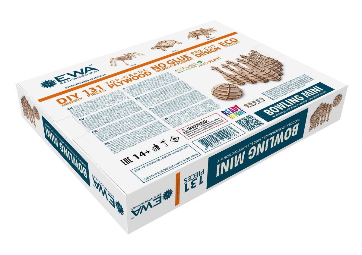 Конструктор деревянный 3D EWA Боулинг Мини