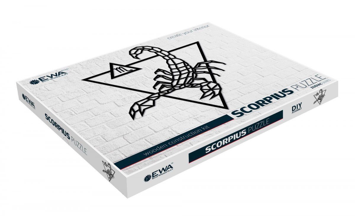 Деревянный декор настенный, панно, пазл EWA Design Скорпион
