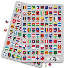EWA Геометки для карты мира, флаги стран, пины