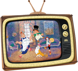 Деревянный фигурный пазл EWA Малыш и Карлсон S (29x25см)