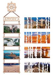 Деревянный пазл, двусторонний EWA Карта мира. Южная Америка (70x18 см)