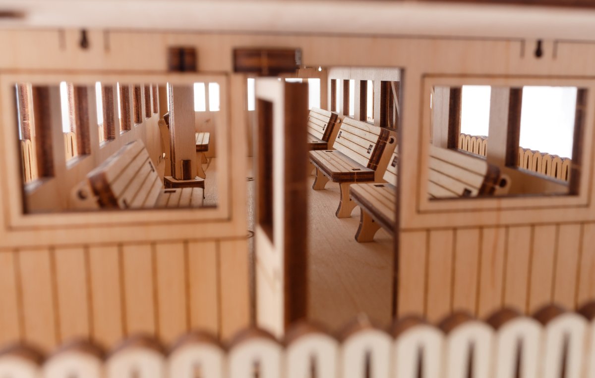 Сборная модель из дерева EWA Колесный пароход Принцесса рек