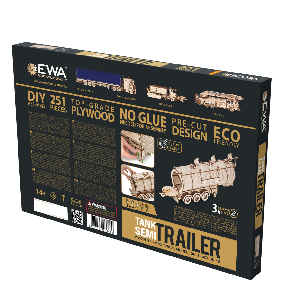 Сборная модель из дерева EWA Прицеп Цистерна для тягача