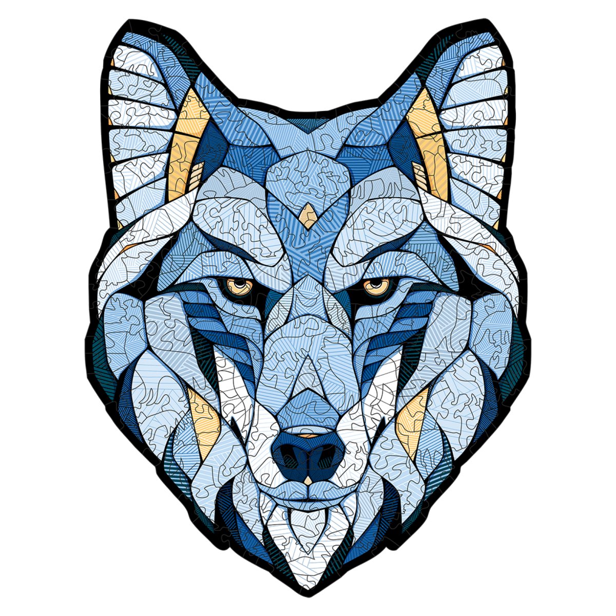 Деревянный, фигурный пазл EWA Волк M (36х28 см)