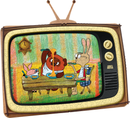 Деревянный фигурный пазл EWA Винни Пух S (29x25см)