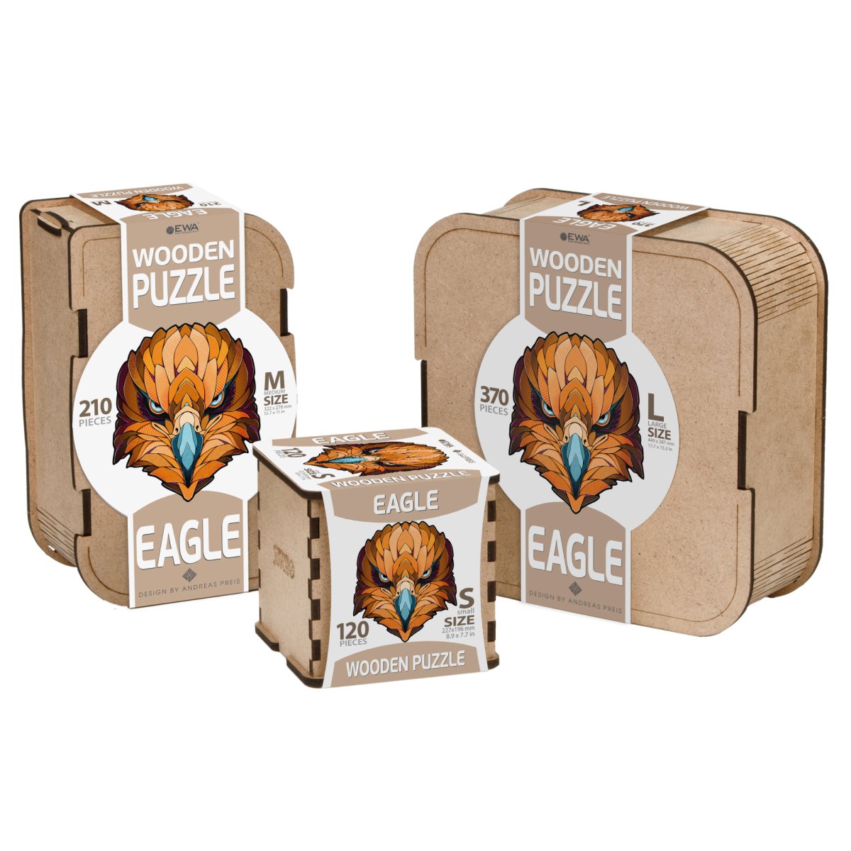 Деревянный, фигурный пазл EWA Орел M (32х28 см)