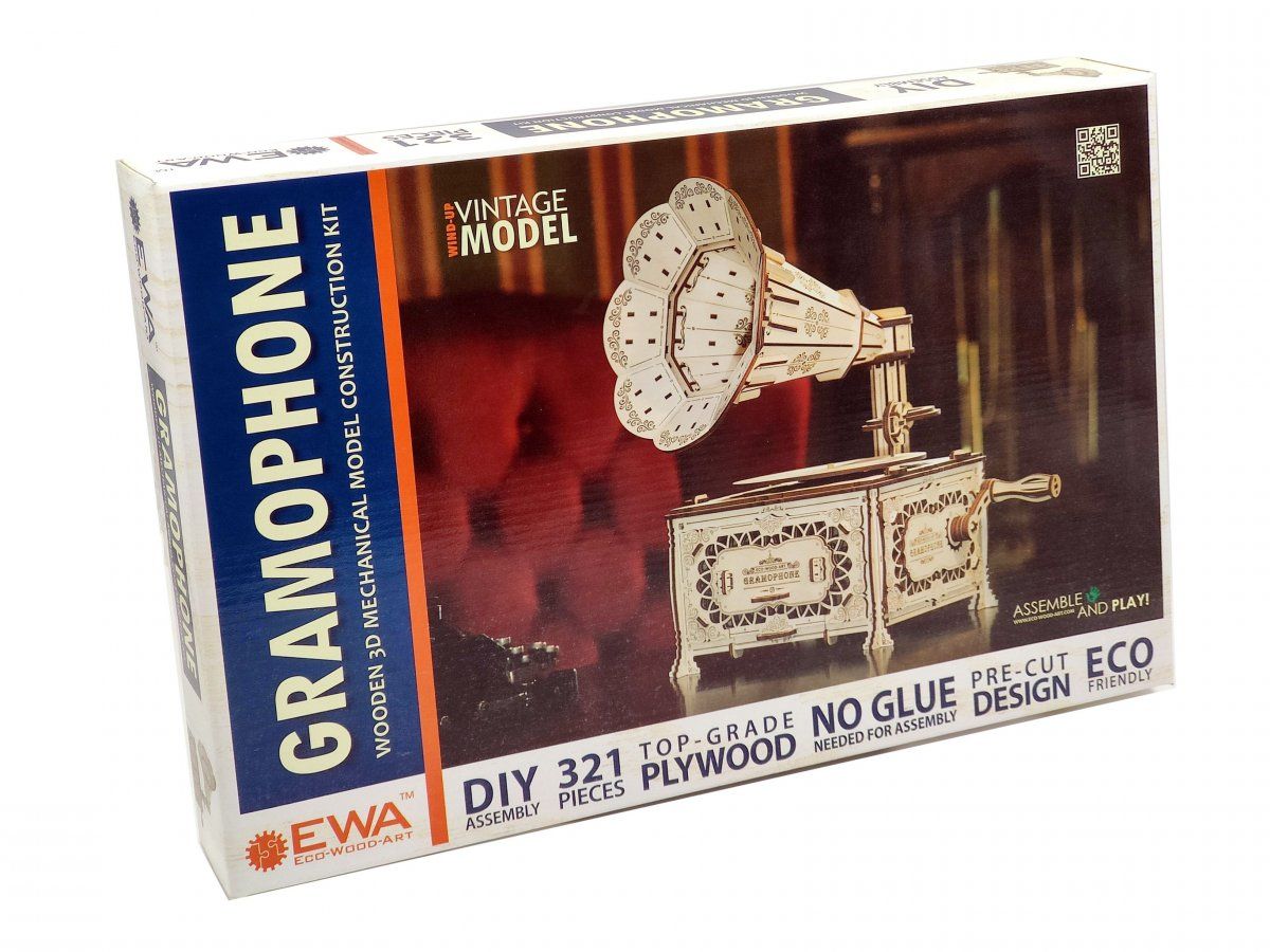 Конструктор деревянный 3D EWA Граммофон