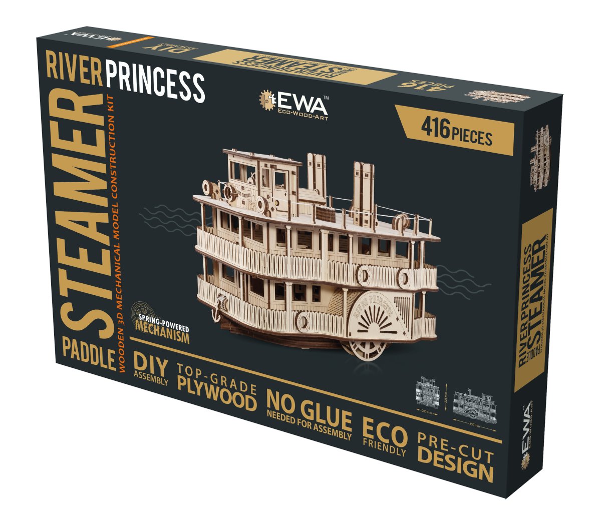 Сборная модель из дерева EWA Колесный пароход Принцесса рек