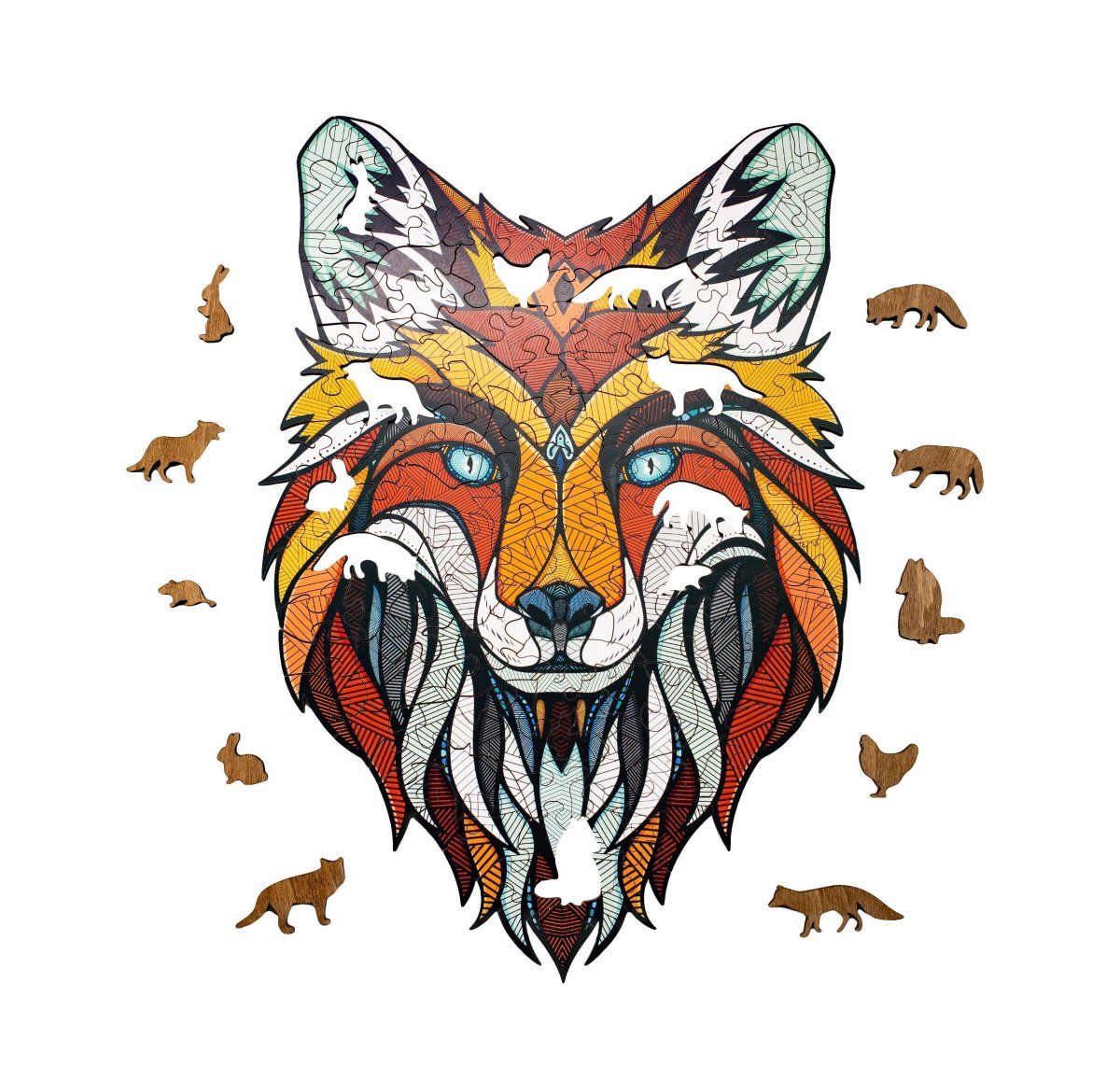 Деревянный пазл EWA Хитрый Лис, S 28x20 см, головоломка