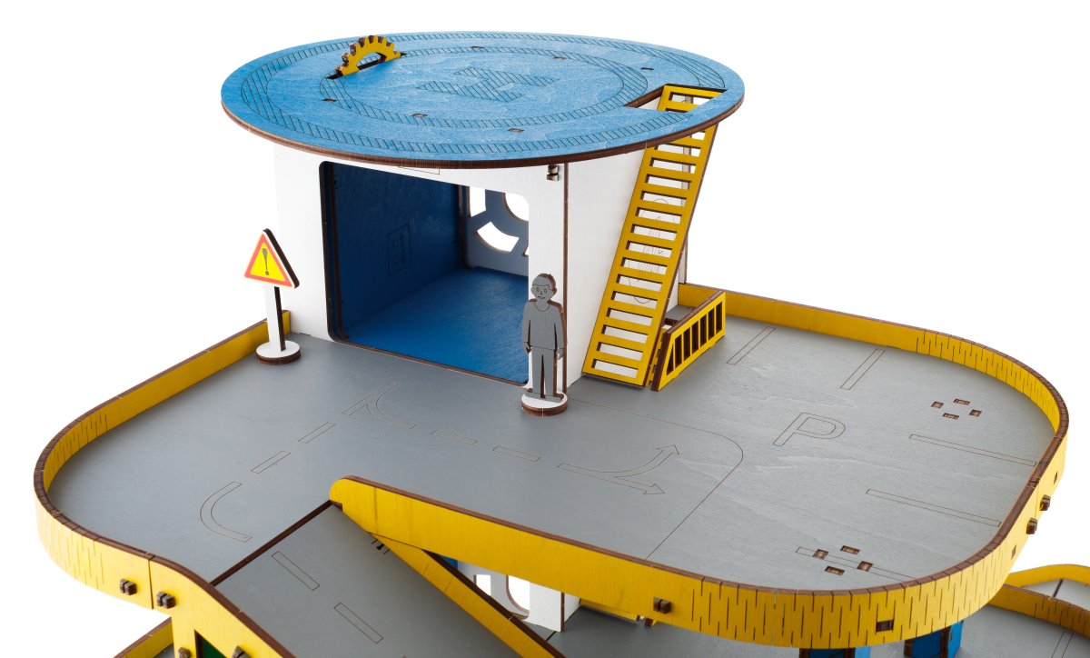 Парковка для машинок деревянная большая EWA
