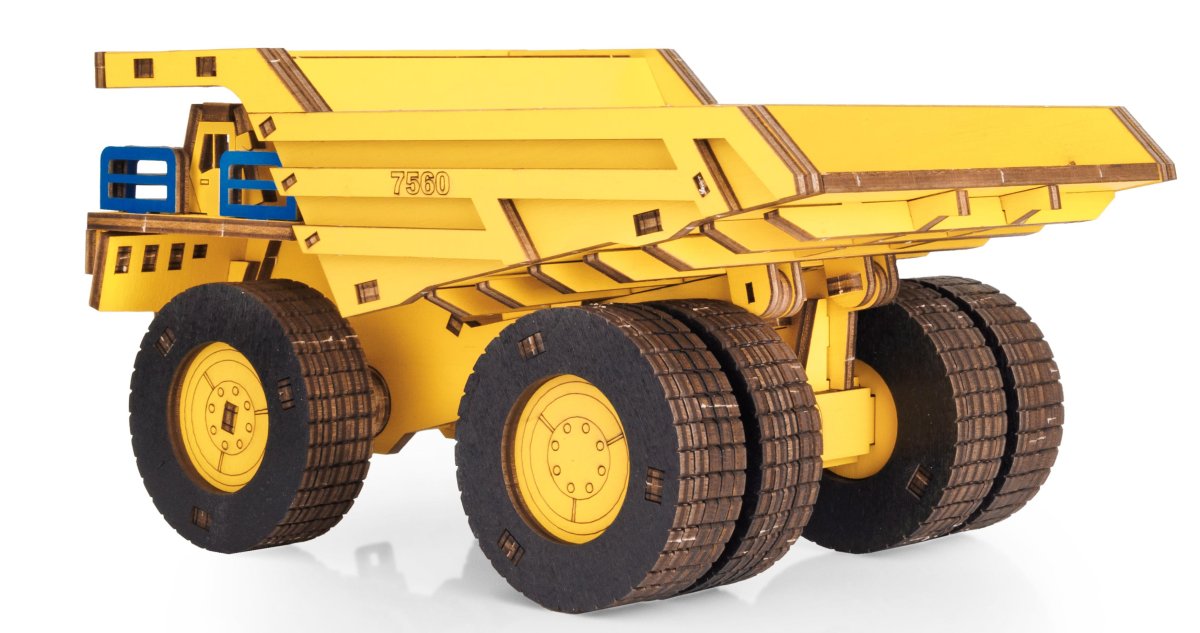 Деревянный конструктор EWA Самосвал BELAZ 7560 цветной