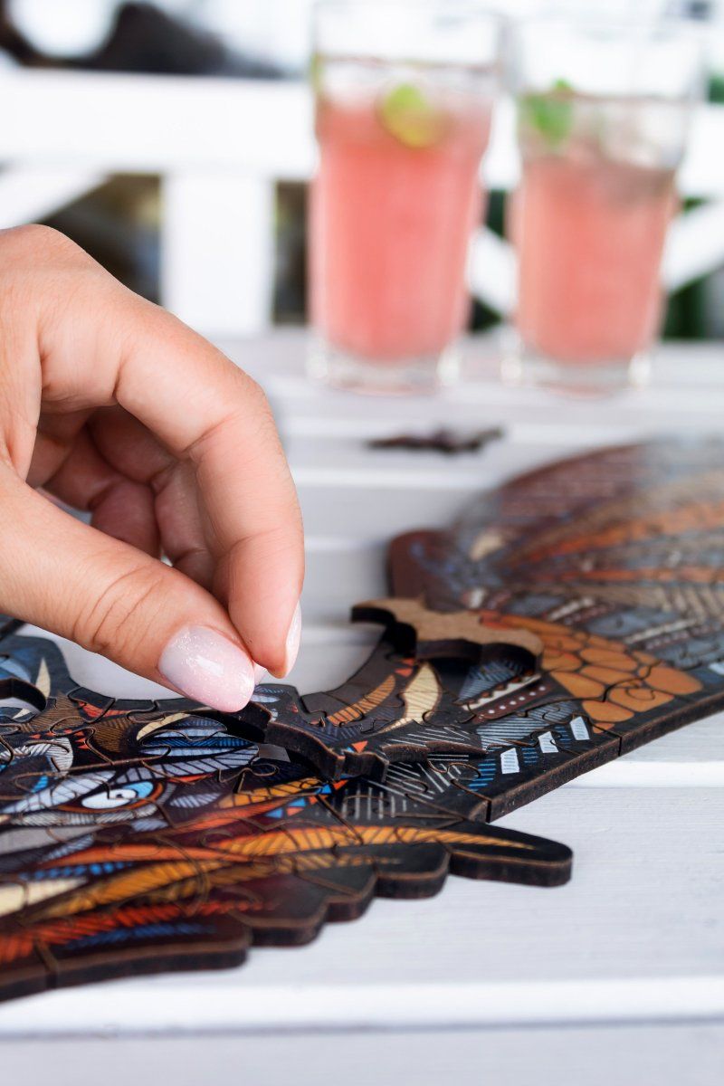 Деревянный, фигурный пазл EWA Летучая Мышь L 39x54 см