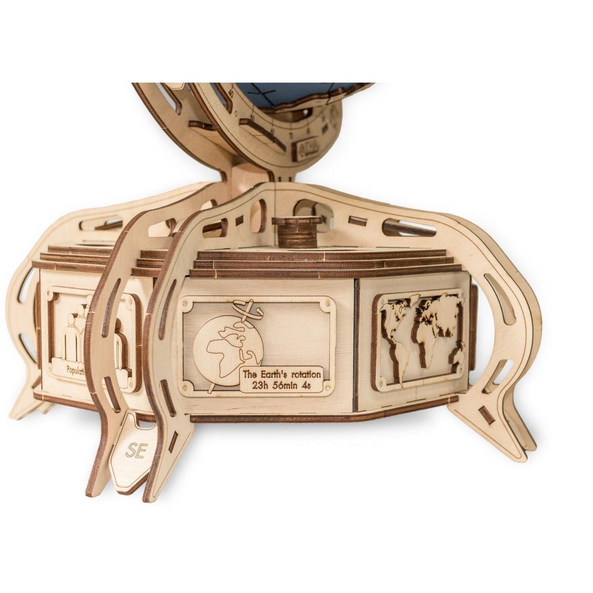 Конструктор деревянный 3D EWA Глобус голубой