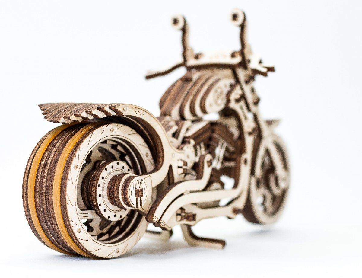 Конструктор деревянный 3D EWA Мотоцикл Cruiser