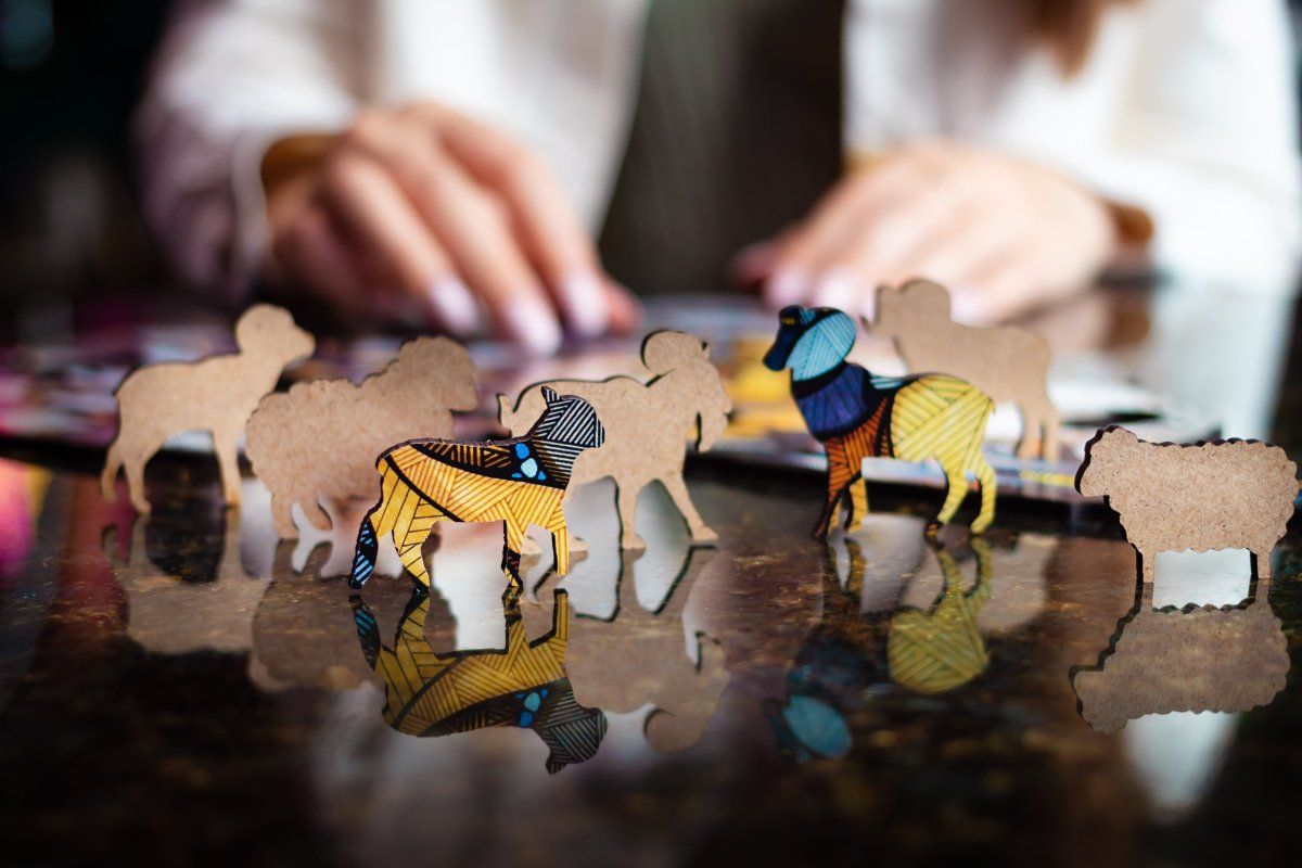 Деревянный, фигурный пазл EWA Горный Баран L 40x55 см