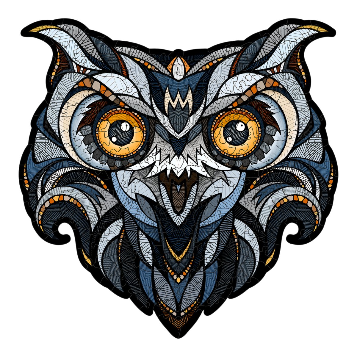 Деревянный, фигурный пазл EWA Филин M (28х28 см)