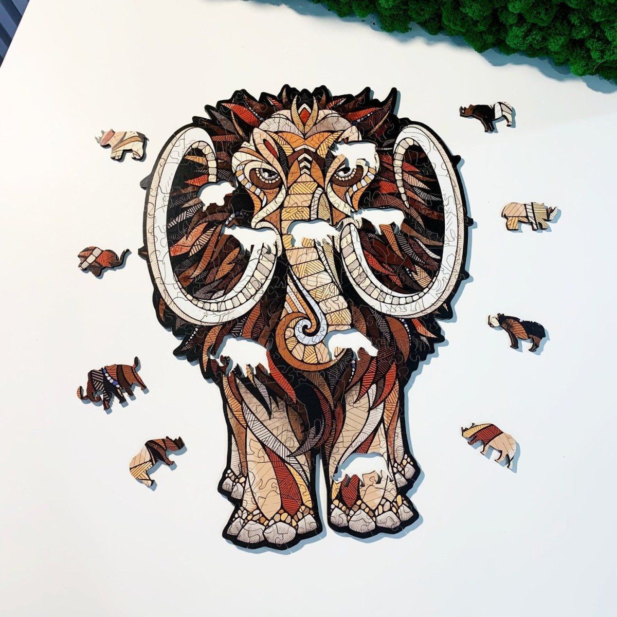 Деревянный, фигурный пазл EWA Мастодон Мамонт S 28x21 см