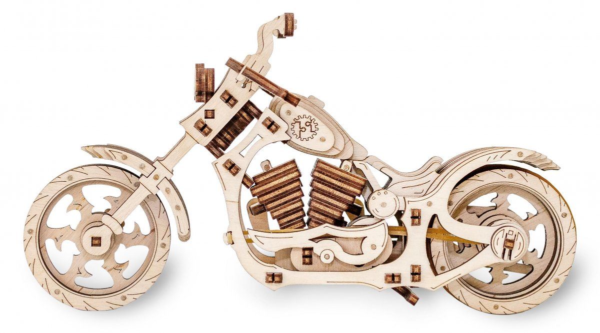 Конструктор деревянный 3D EWA Мотоцикл Cruiser