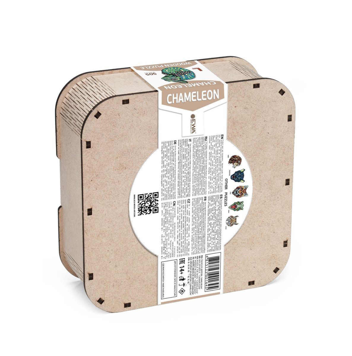 Деревянный, фигурный пазл EWA Хамелеон L 49x37 см