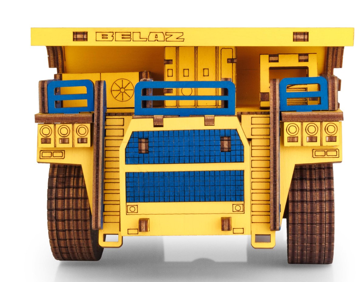 Деревянный конструктор EWA Самосвал BELAZ 7560 цветной
