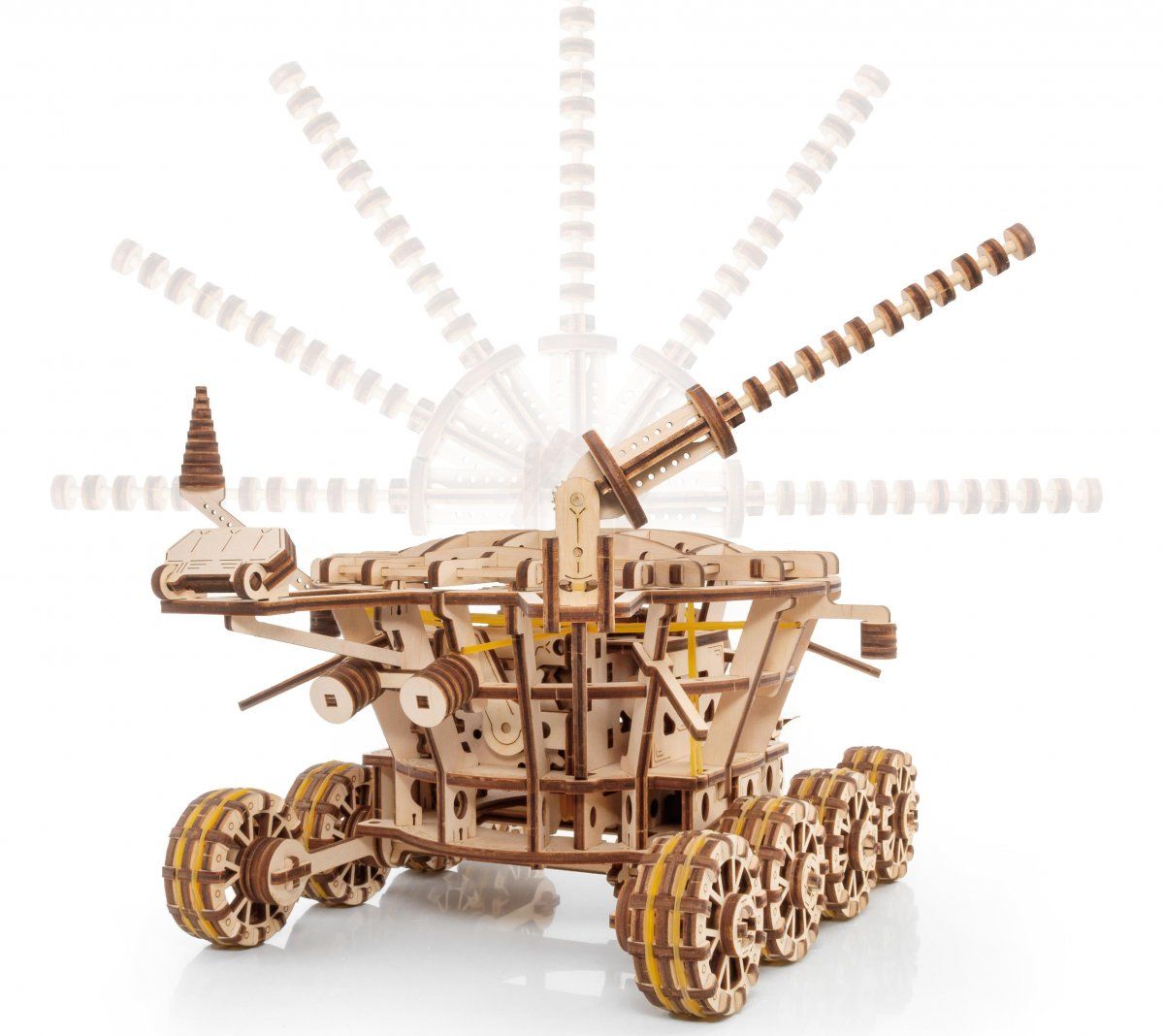 Деревянный конструктор, сборная модель EWA Робот Луноход