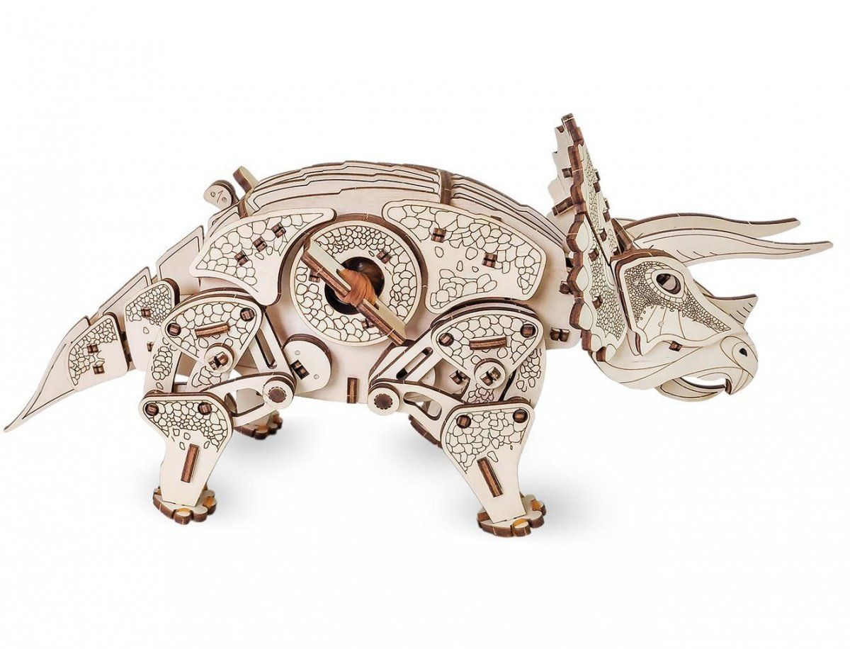 Конструктор деревянный 3D EWA Динозавр Трицератопс