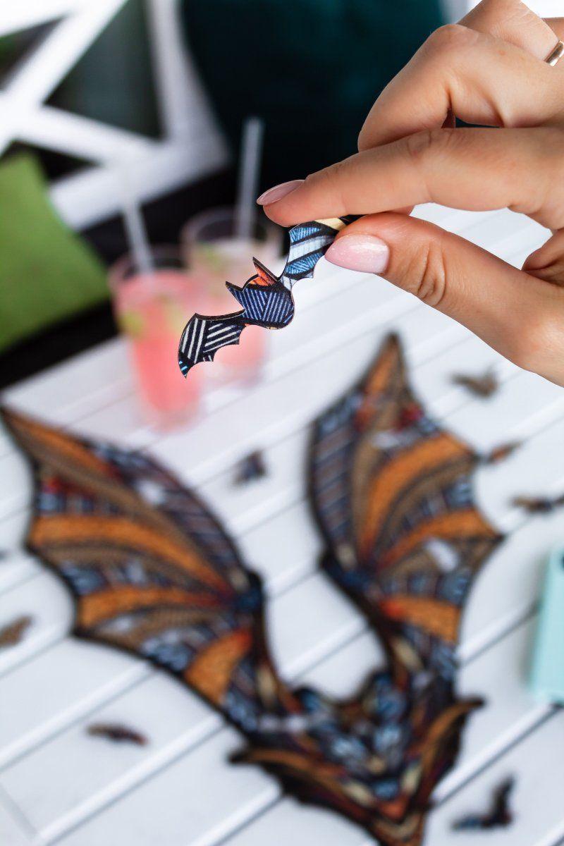 Деревянный, фигурный пазл EWA Летучая Мышь L 39x54 см