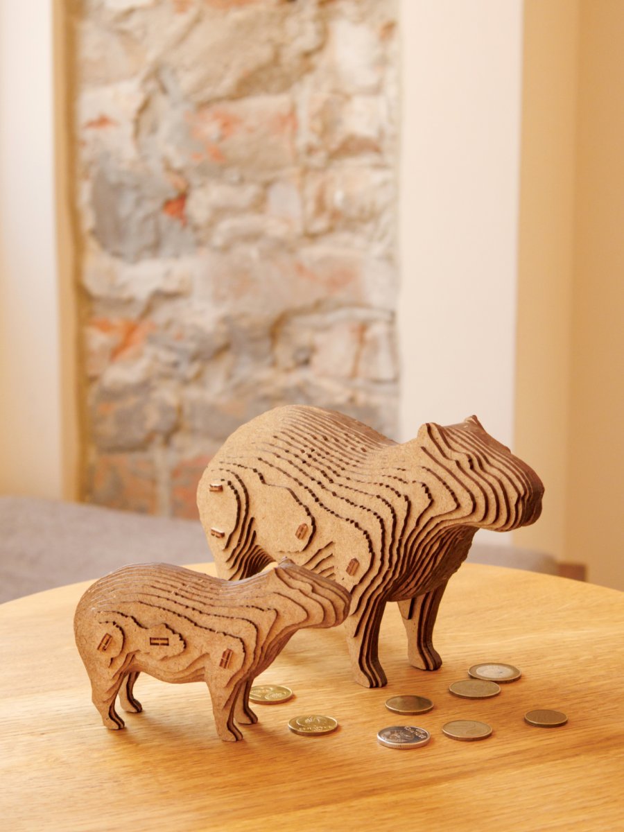 Деревянный 3D пазл копилка EWA Капибара
