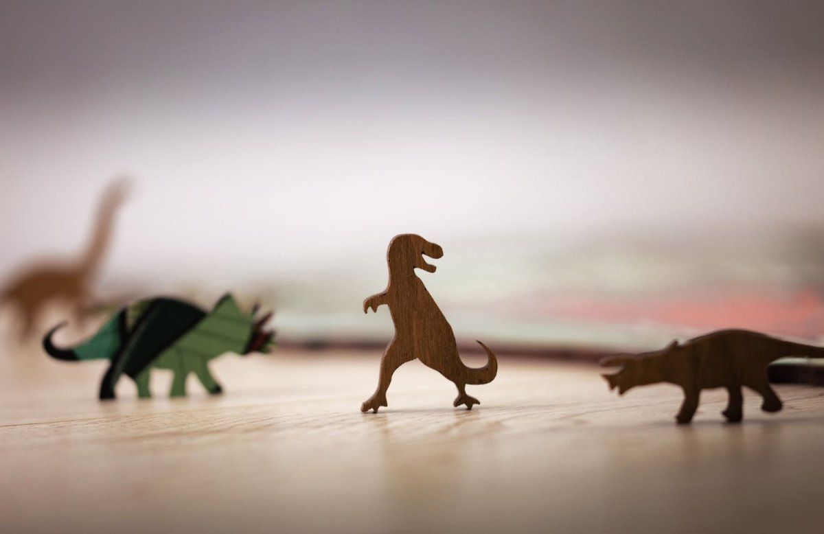 Деревянный пазл EWA Динозавр T-REX, S 28x17 см, головоломка