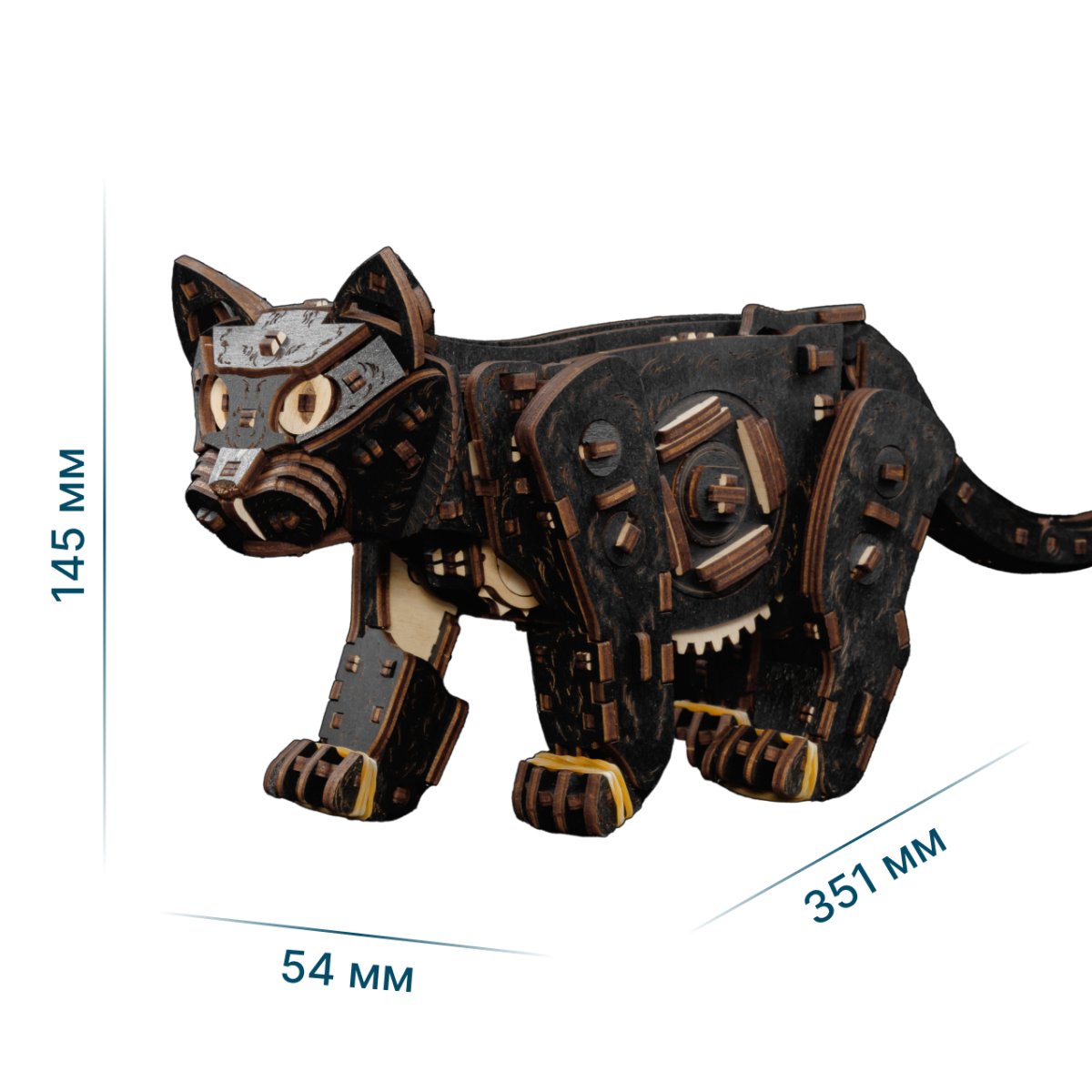 Механическая сборная модель EWA Котенок черный