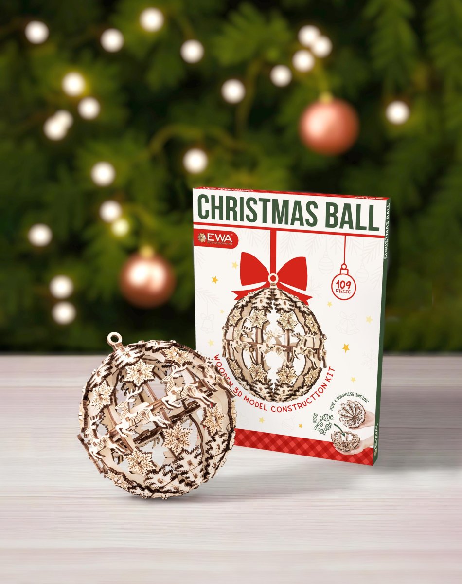 Деревянный конструктор EWA Новогодний шар для подарков