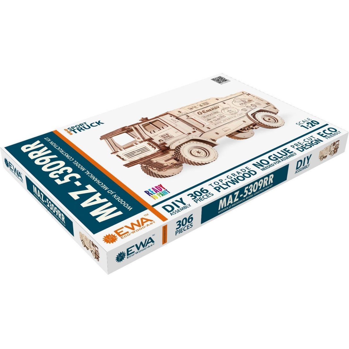 Конструктор деревянный 3D EWA МАЗ-5309RR 1:30