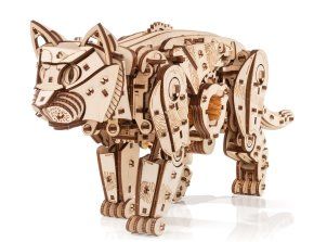 Сборная модель деревянная, конструктор 3D EWA Механический Кот (Кошка)