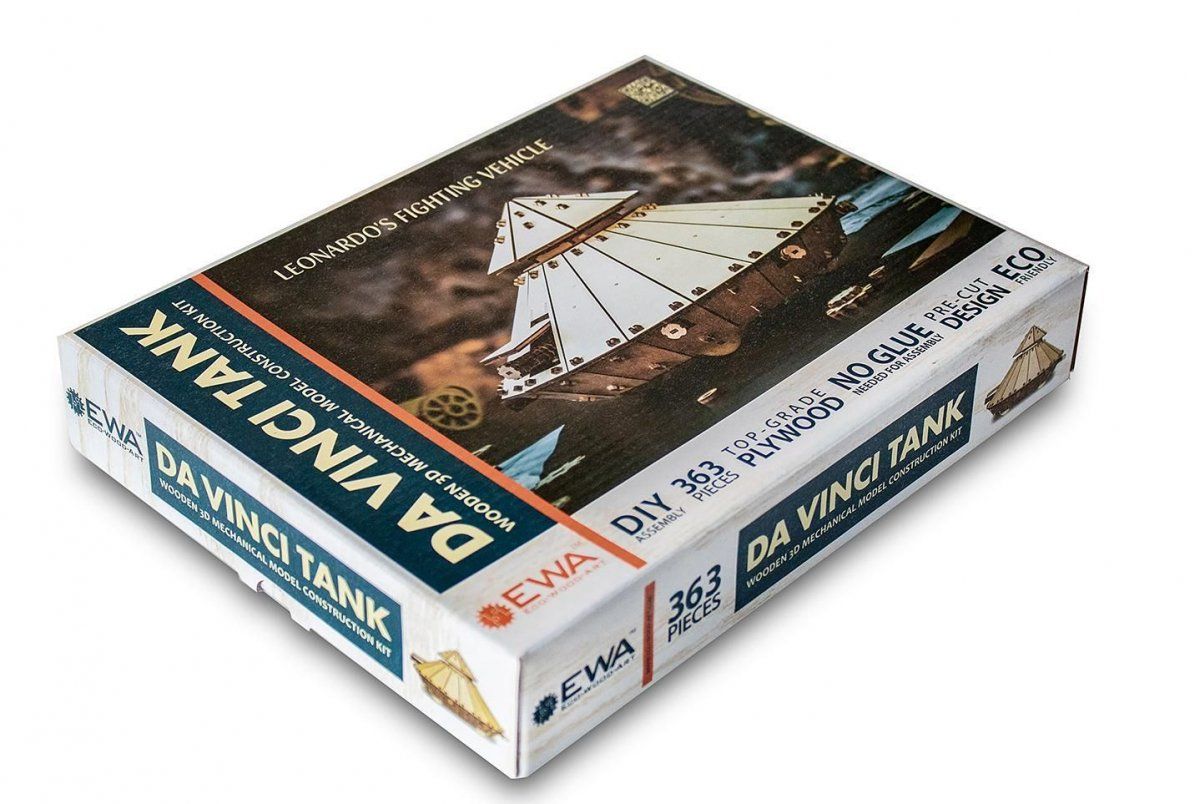 Конструктор деревянный 3D EWA Танк Да Винчи
