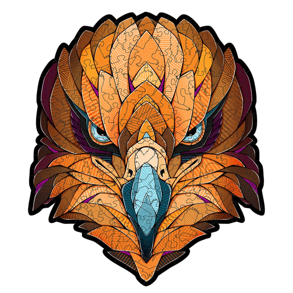 Деревянный, фигурный пазл EWA Орел M (32х28 см)