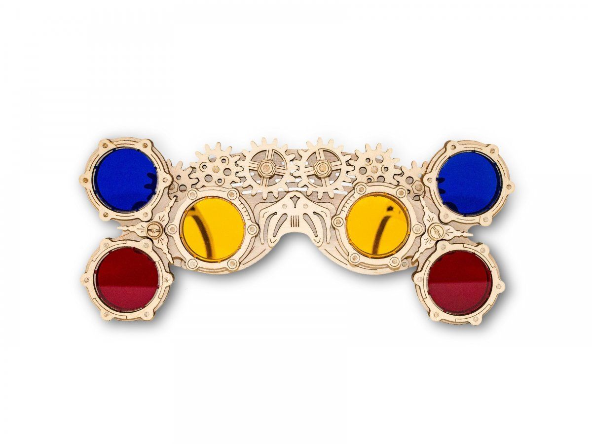 Конструктор деревянный 3D EWA Стим-панк Очки Гогглы