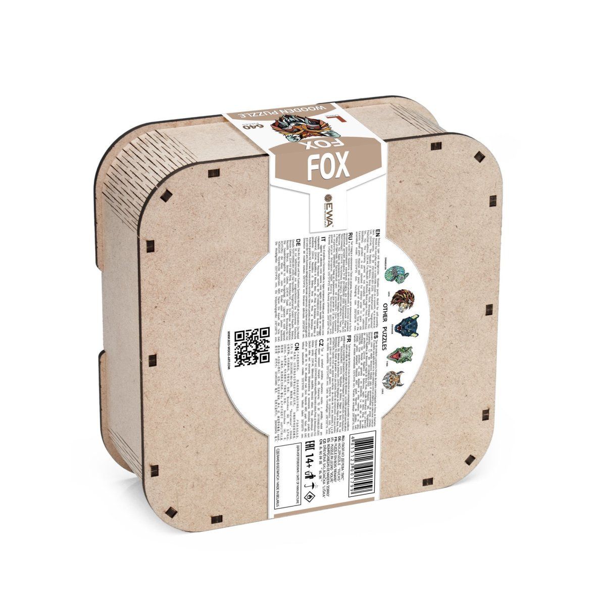 Деревянный, фигурный пазл EWA Хитрый Лис L 38x53 см