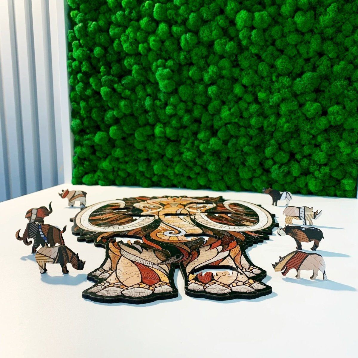 Деревянный, фигурный пазл EWA Мастодон Мамонт S 28x21 см