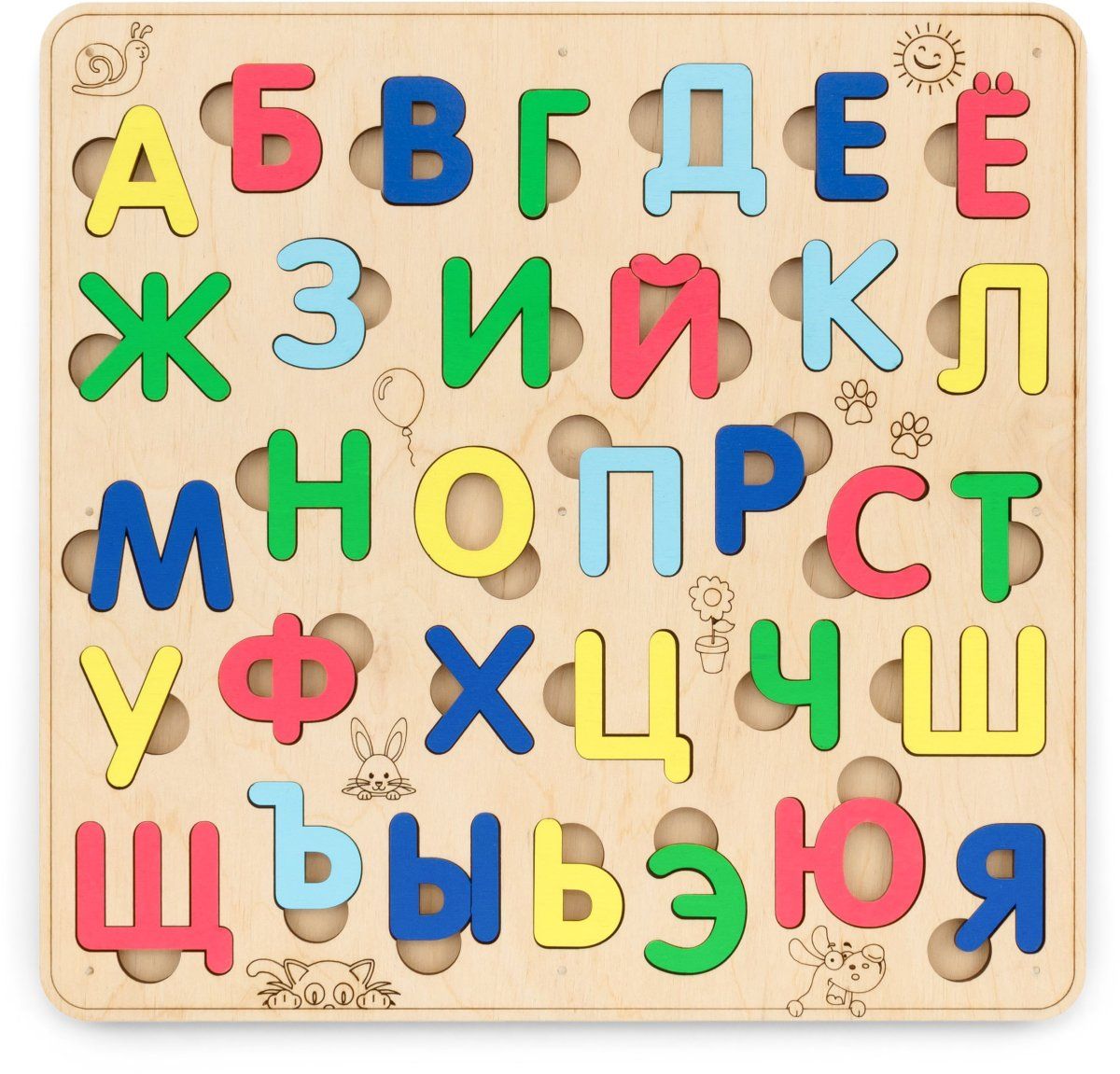 Сортер деревянный развивающий Русский Алфавит EWA