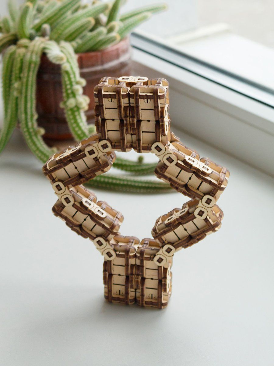 Деревянный конструктор, головоломка EWA Метаморфик Змея