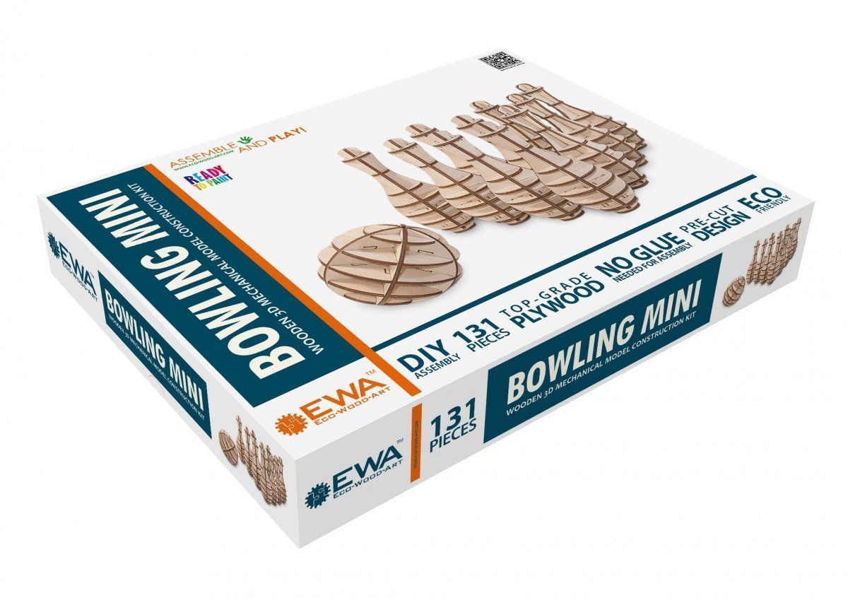 Конструктор деревянный 3D EWA Боулинг Мини