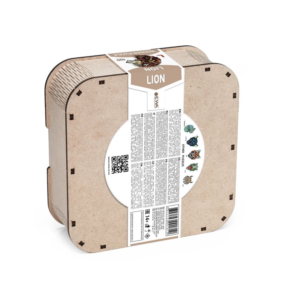 Деревянный, фигурный пазл EWA Лев L 41x37 см