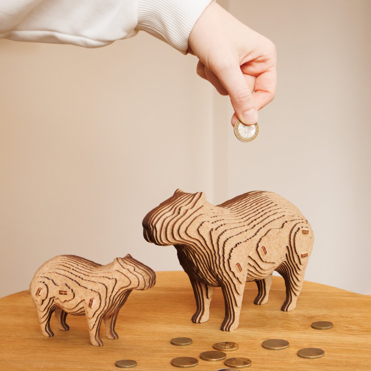 Деревянный 3D пазл копилка EWA Капибара