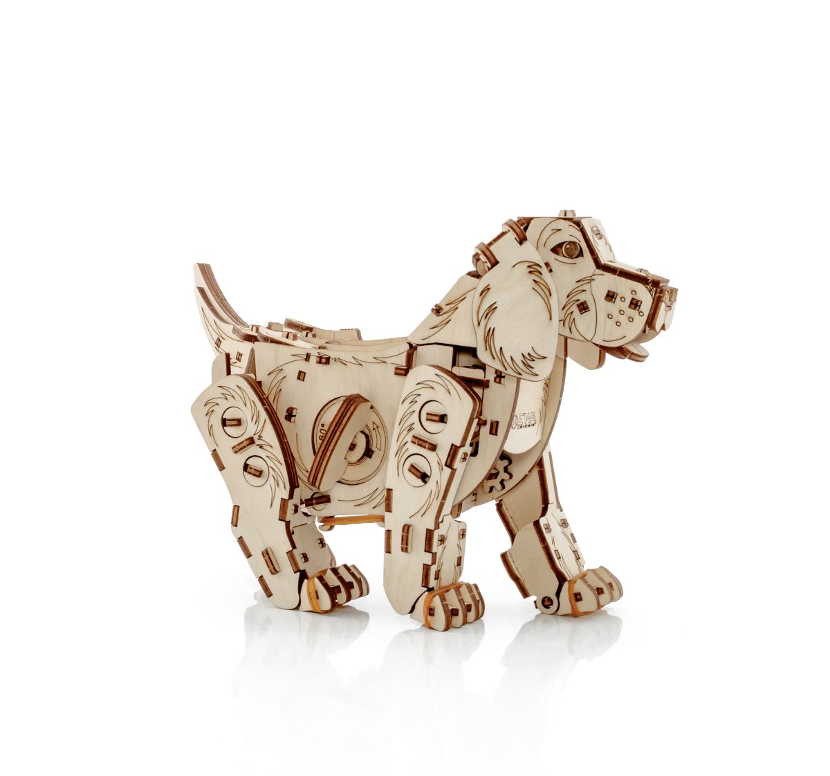 Конструктор деревянный 3D EWA Механический щенок Puppy