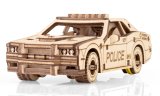 Деревянный конструктор EWA Полицейская машина с заводным механизмом